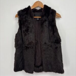 Finity Studio Genuine Rabbit Fur Skin Vest Women M Brown Sustainable Warm Luxury